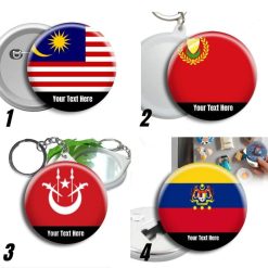 Button Badge BENDERA NEGERI MALAYSIA Pin Keychain Mirror Magnet Lanyard 58mm