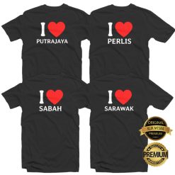 I LOVE NEGERI MALAYSIA T-shirt Men Women Short Long Sleeves