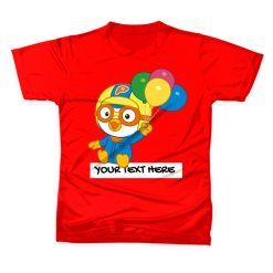 PORORO Kids T-shirt Customize Name&Text For Casual Gift Present Birthday