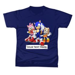SONIC & FRIENDS Kids T-shirt Custom Name / Text - Casual Gift Present Birthday