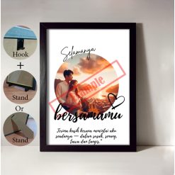 A4 (1 Picture) Personalized Photo Frame – Custom Picture and Text Present Gift Couple Anniversary Wedding