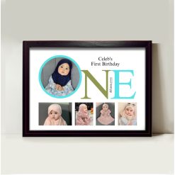 A4 Custom Baby frame baby 1st birthday - Birthday Gift Present Decoration ((Portrait)