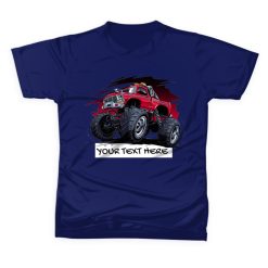 MONSTER TRUCK Kids T-Shirt Custom Name / Text - Casual Gift Present Birthday