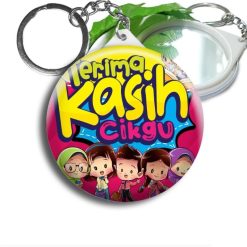 HADIAH HARI GURU Gift Button Keychain Mirror Cermin 58mm Custom Name