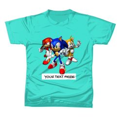 SONIC THE HEDGEHOG Kids T-Shirt Custom Name / Text - Casual Gift Present Birthday