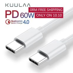 KUULAA 60W PD USB Type C to USB Type C Cable QC 4.0 Quick Charge USB-C